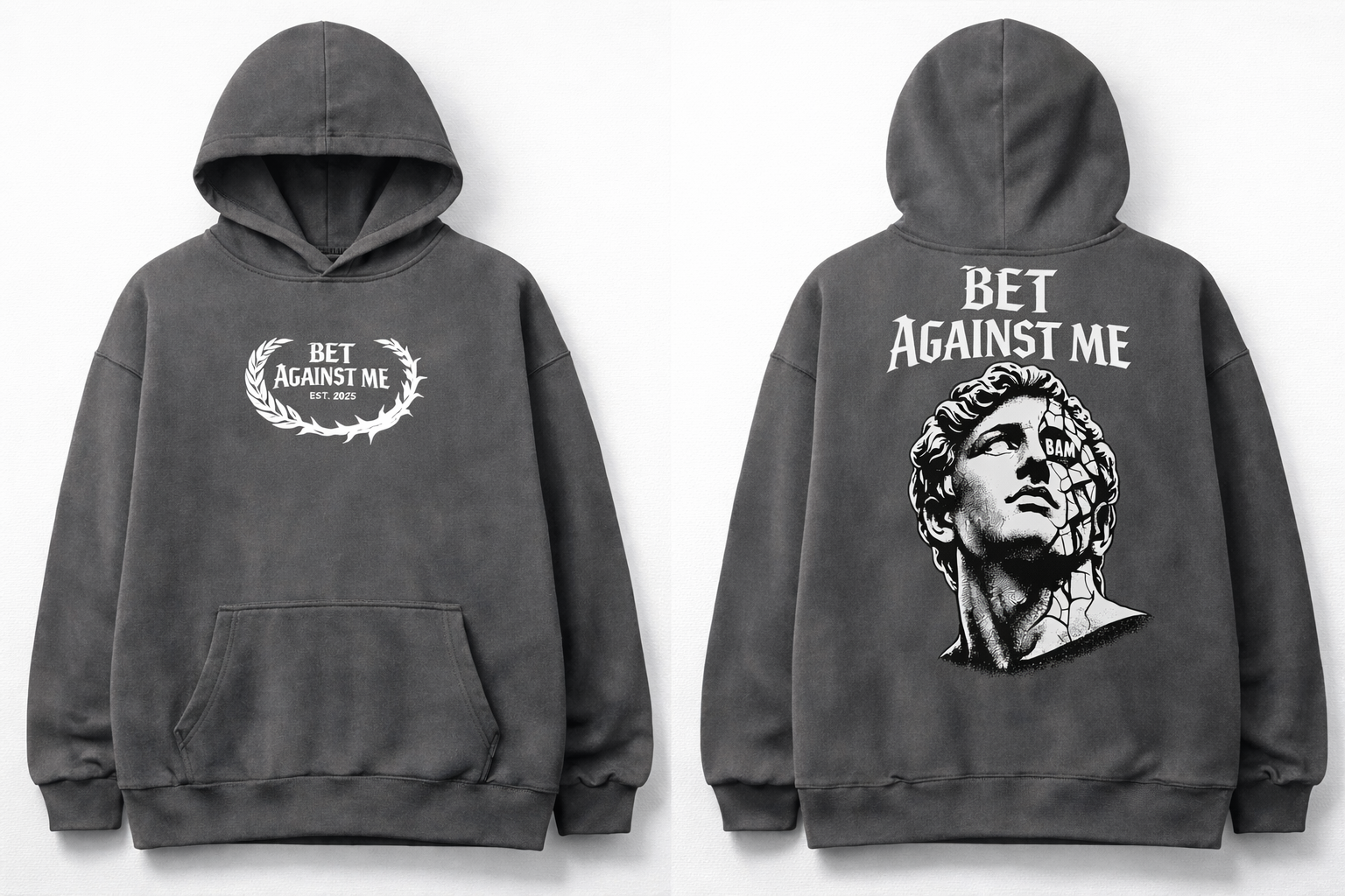 Charcoal Grey Hoodie — B.A.M (Bet Against Me)